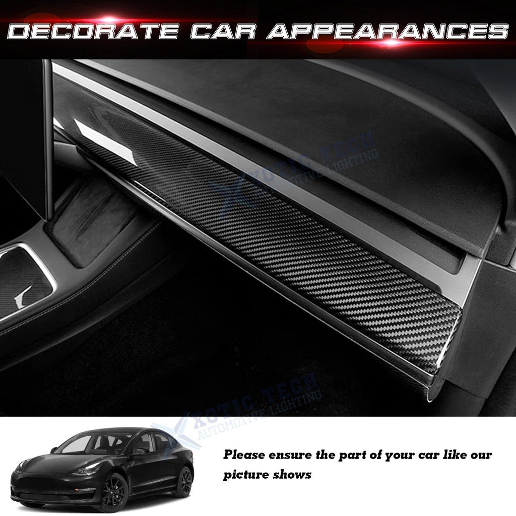 Gloss Carbon Fiber Dashboard Panel Cover for Tesla Model 3/Y (2017-2023)