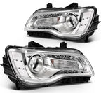 2Pcs Headlight Pair with Bulbs for Chrysler 300 (2015–2023) Chrome
