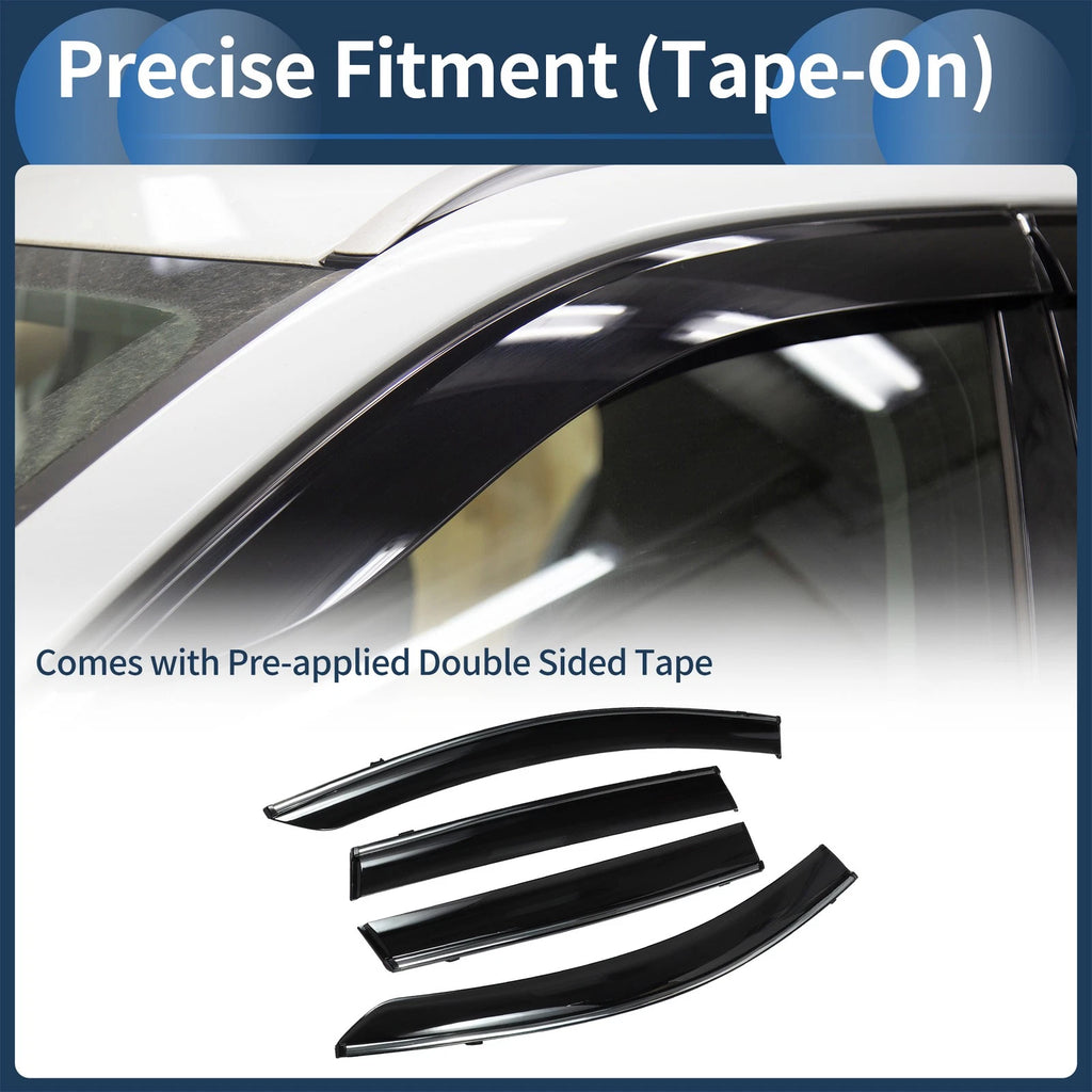 Set of 4 Window Deflectors for Honda CR-V (2017) - Black Vent Visors
