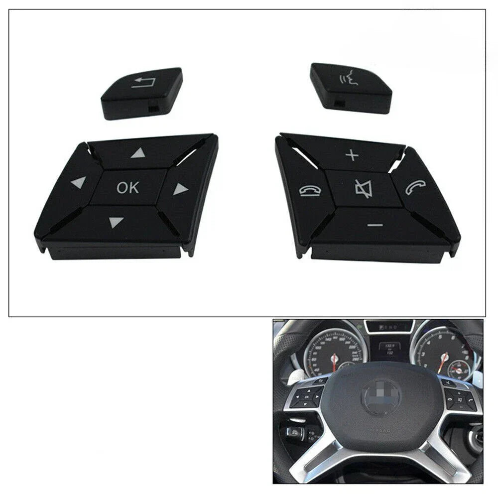 Steering Wheel Control Switch Button Cover Kit for Benz GL (2013–2015)