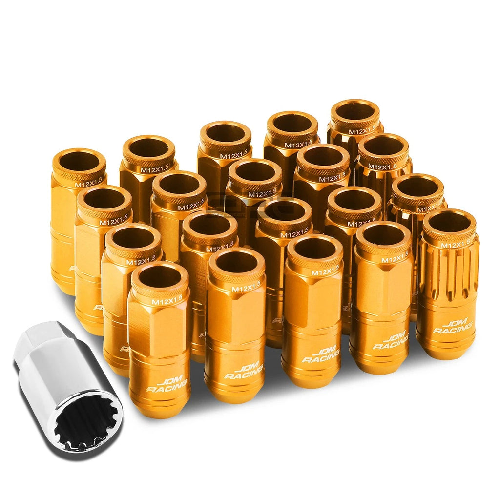 Set of 16 Open-End Aluminum Lug Nuts + Adapter M12x1.5 for