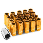 Set of 16 Open-End Aluminum Lug Nuts + Adapter M12x1.5 for