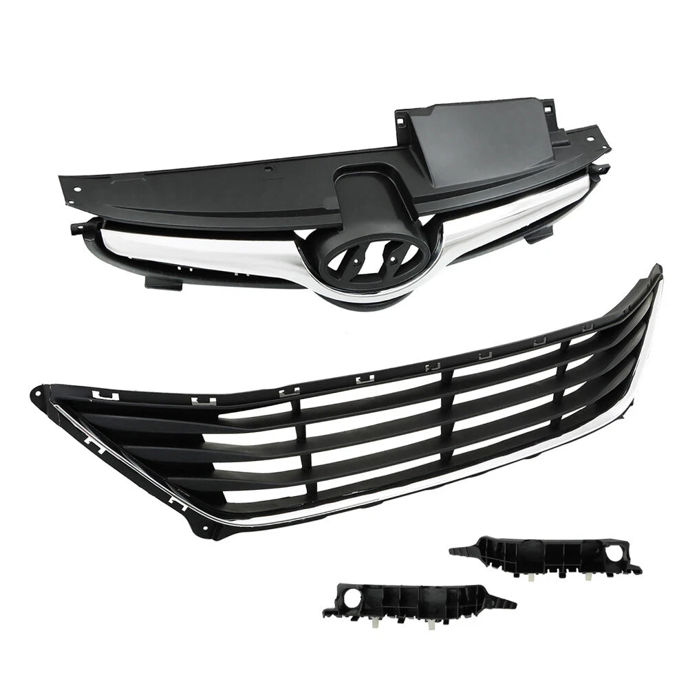 Set of 2 Front Upper Lower Grilles & Bumper Brackets for Hyundai Elantra (2014–2016)
