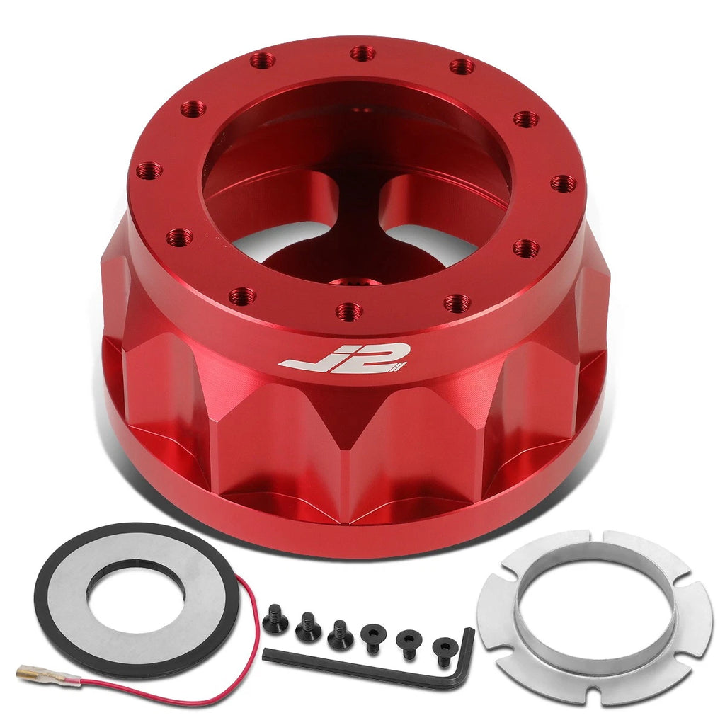 J2 2" 6-Bolt Aluminum Steering Wheel Hub Adapter for Civic Integra (1992–2001)