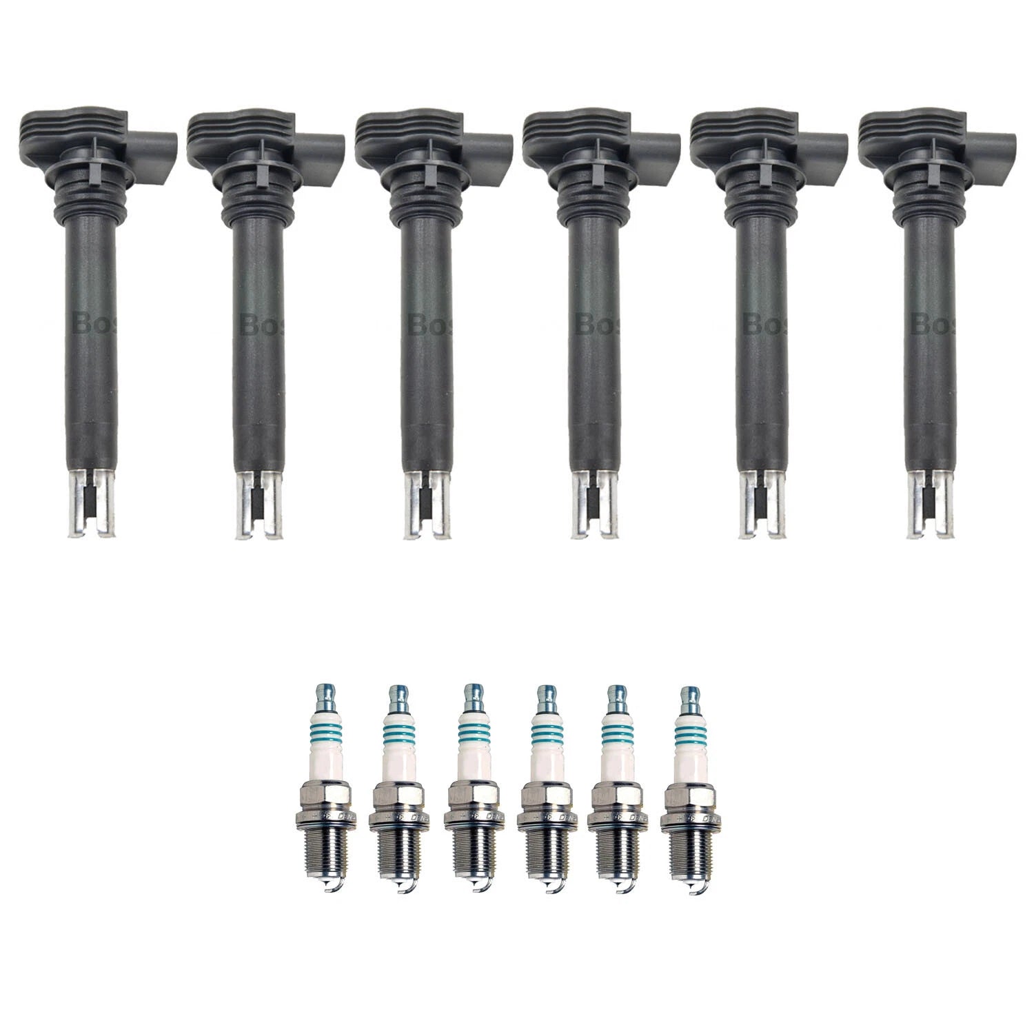 Set of 6 Ignition Coils & Iridium Spark Plugs for Audi Q5 3.2 V6 (2009)
