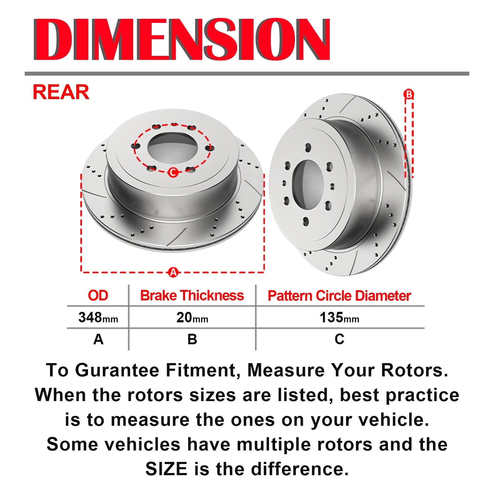 Brake Disc Rotors and Pads Kit for Ford F-150 (2010-2011)