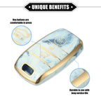 3X Remote Key Fob Cover Shell for Kia Optima Rio Sportage (TPU, Blue)