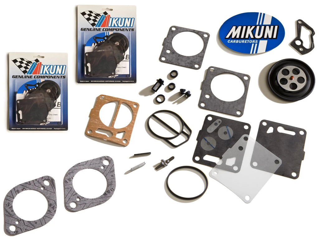 2X Mikuni Dual Carburetor Rebuild Kit & Base Gaskets for SeaDoo 951 (1998–2002)