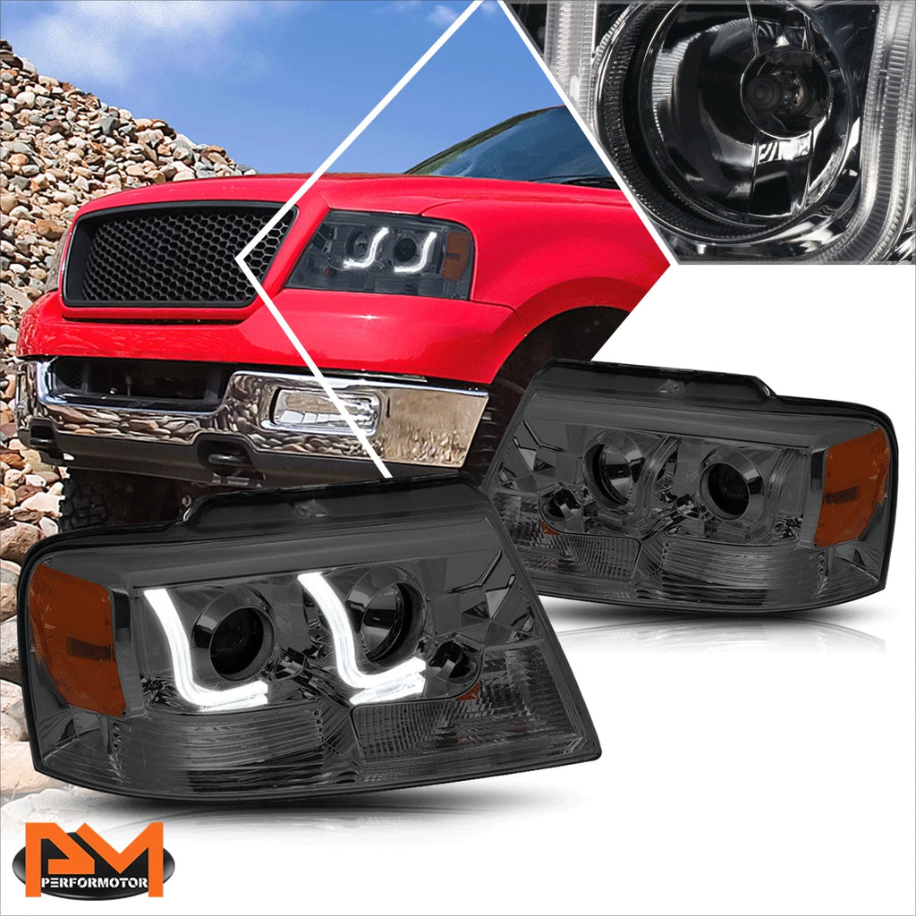 Dual LED DRL Projector Headlights for Ford F150/Mark LT (2004–2008)