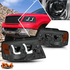 Dual LED DRL Projector Headlights for Ford F150/Mark LT (2004–2008)