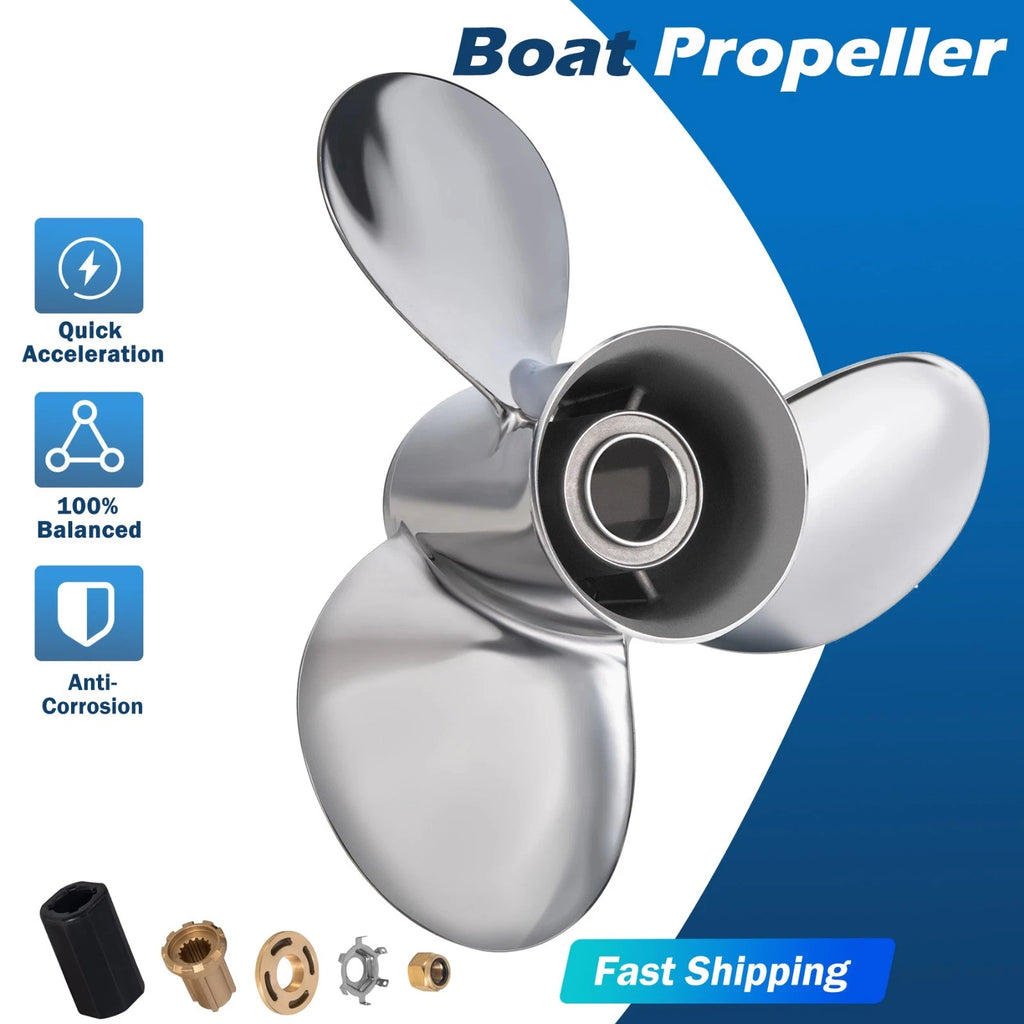 13.5X21 Stainless Boat Propeller for Mercury 40-140HP (15 Tooth, 21" Pitch)