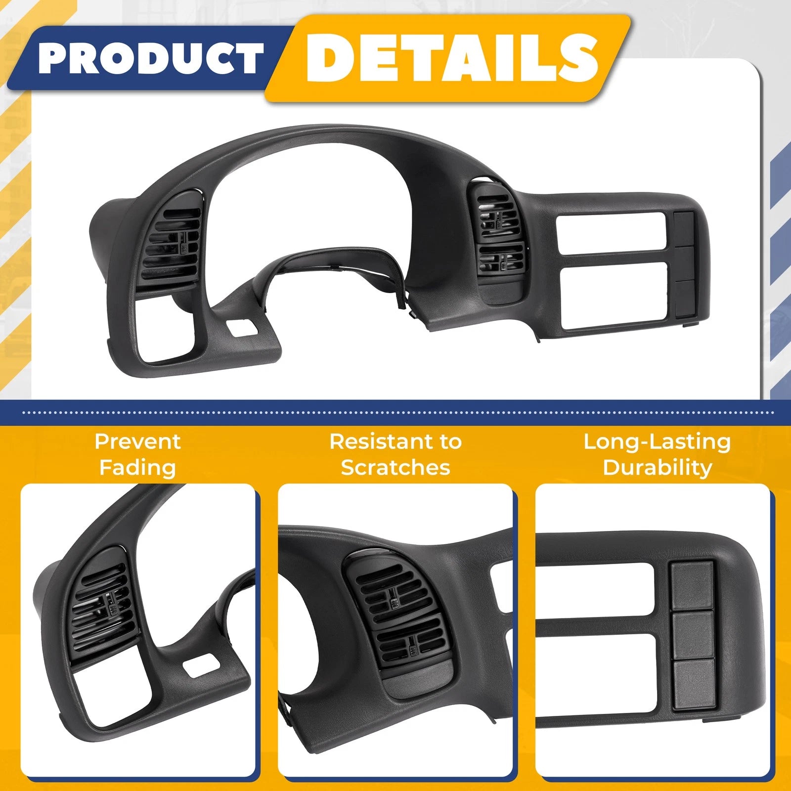 Dashboard Radio Dash Panel Bezel for Chevrolet Astro/GMC Safari (1996–2005)