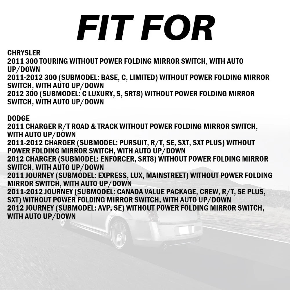 Window Mirror Master Switch for Dodge Ram 1500 (2013–2018)