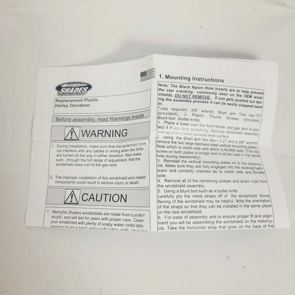 Plastic Windshield for Memphis Shades MEP6230 (17", Clear, FX/R/D/L)
