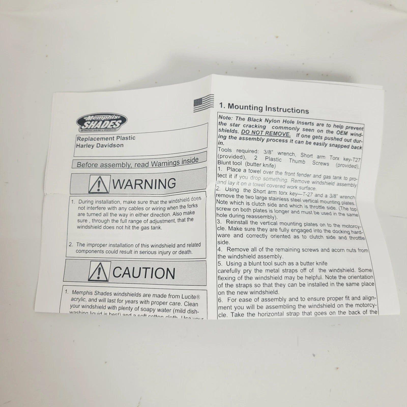 Plastic Windshield for Memphis Shades MEP6230 (17", Clear, FX/R/D/L)
