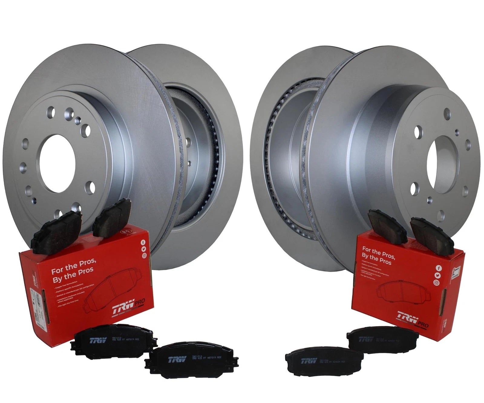 Front & Rear Brake Kit Disc Rotors & TRW Pro Metallic Pads for Cadillac Chevy GMC