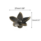 5X Vintage Flower Drawer Pull Handles for Furniture Cabinet Jewelry Box