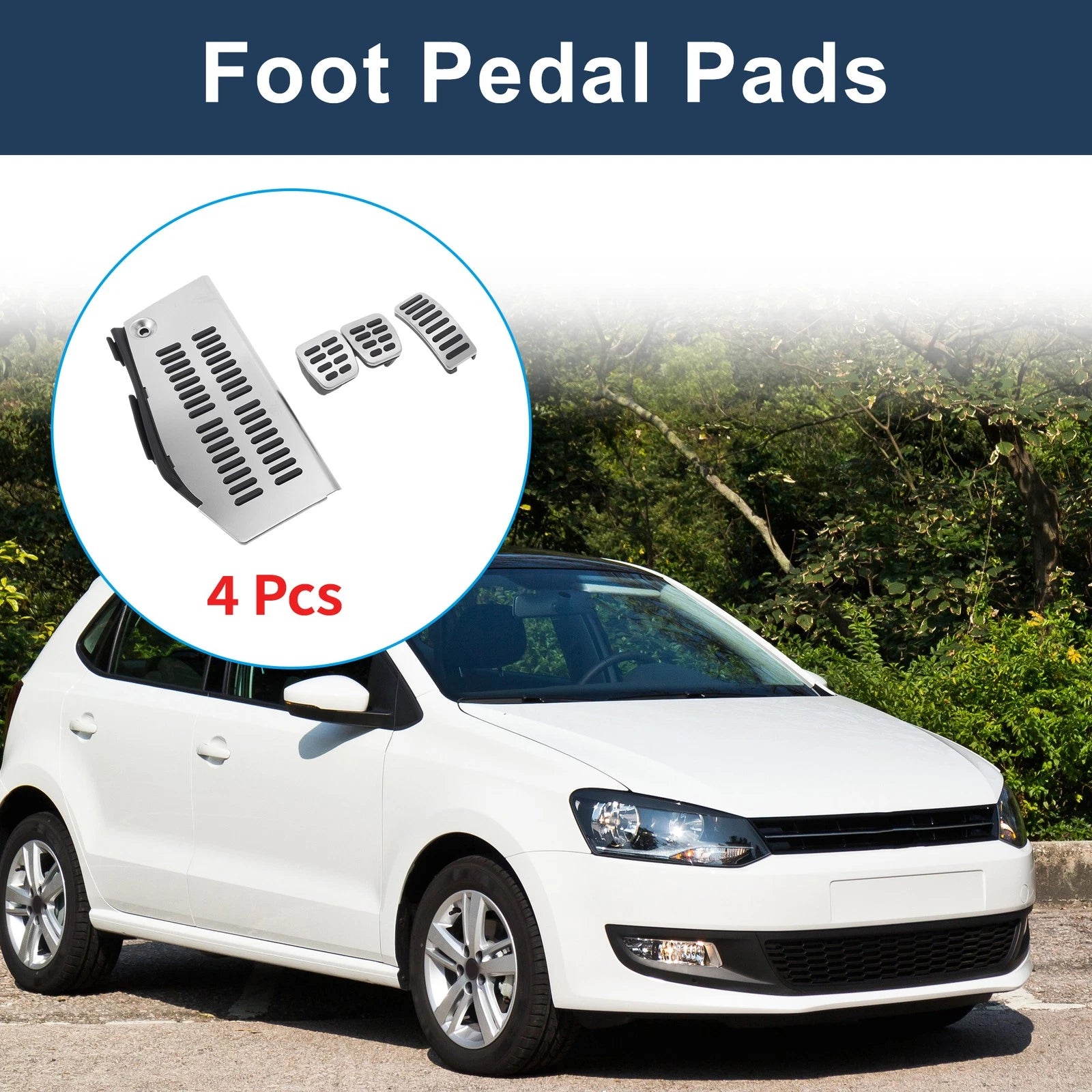 4Pcs Accelerator Pedal Covers for Volkswagen Polo (2009–2017)