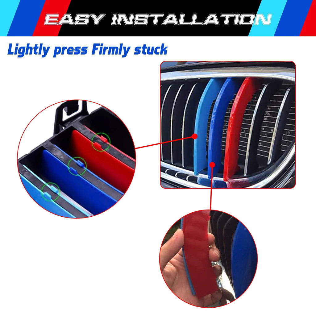M-Sport Color Kidney Grille Insert Trims for BMW E90 E91 3 Series (2009-2012)