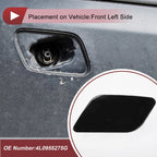 Front Left Washer Nozzle Cover Cap for Audi Q7 (2010–2015) 1 Pcs Black