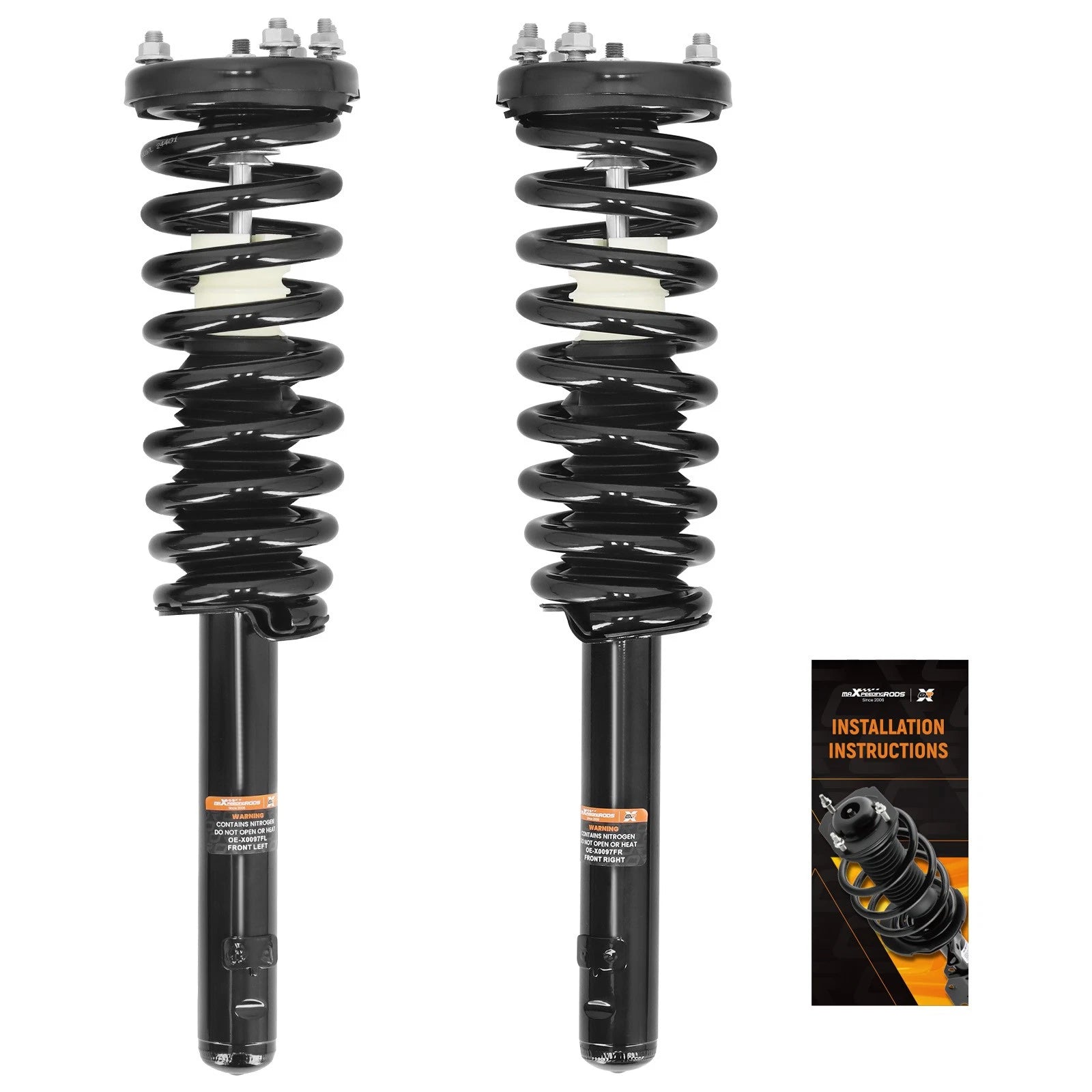 Pair Front Complete Strut Shock Coil Spring Assembly for Honda Accord (2003–2007)
