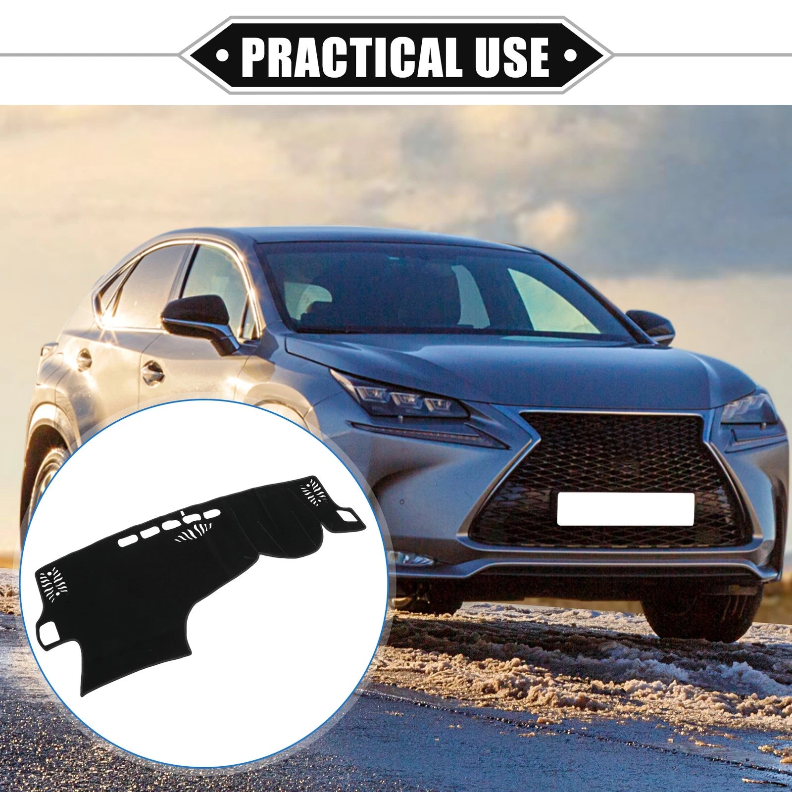Dashboard Cover Mat for Lexus NX250 NX350 (2022–2023) Black