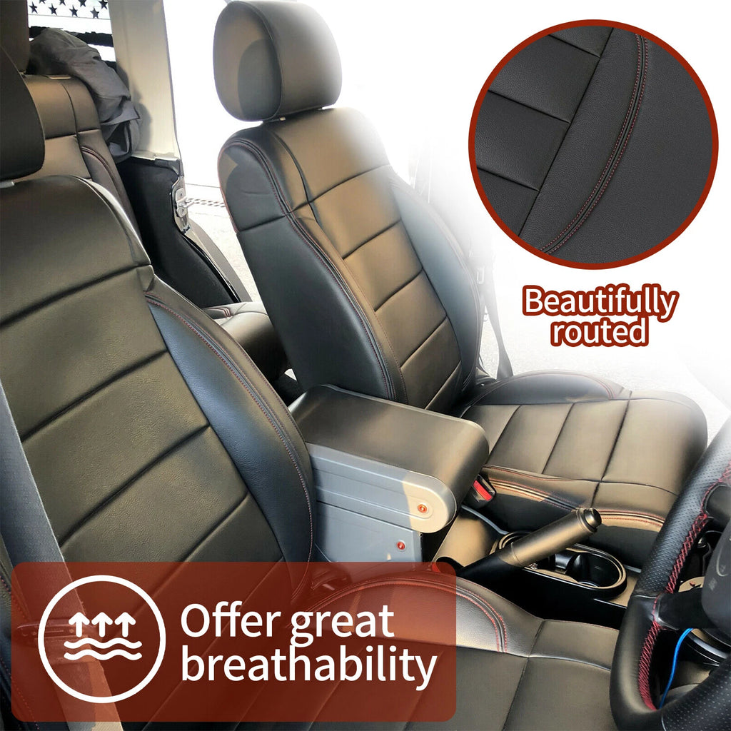Set of 4 Seat Covers for Jeep Wrangler 4Door (2008–2010) Black