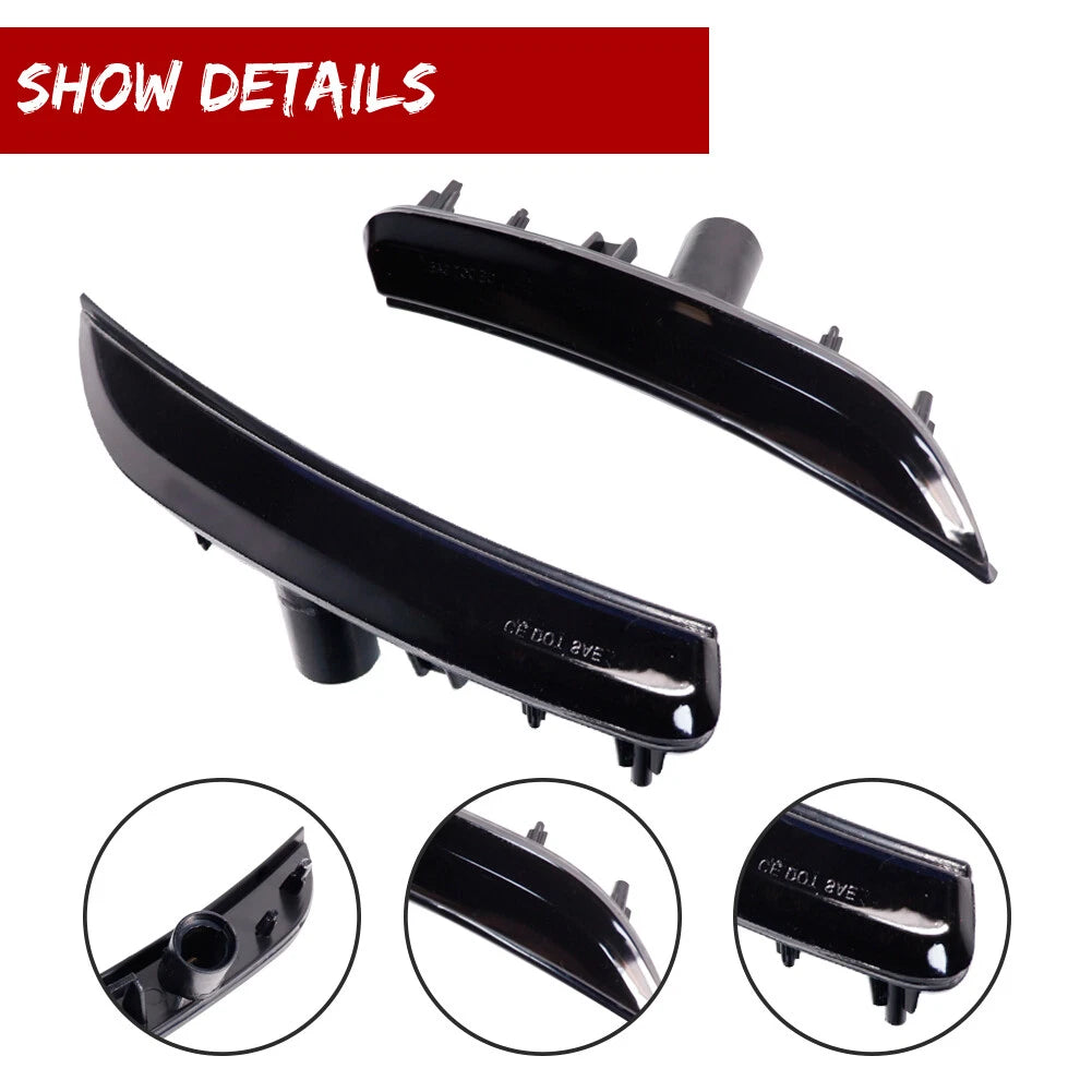 2X Smoked Lens Front Bumper Side Marker Lights for Chrysler 200 (2015–2017)