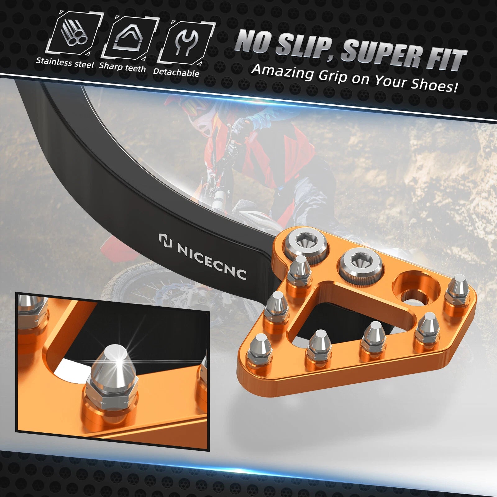 Anti-Slip Rear Foot Brake Pedal Pad for KTM 690 Enduro R, SMC R (2011–2018)
