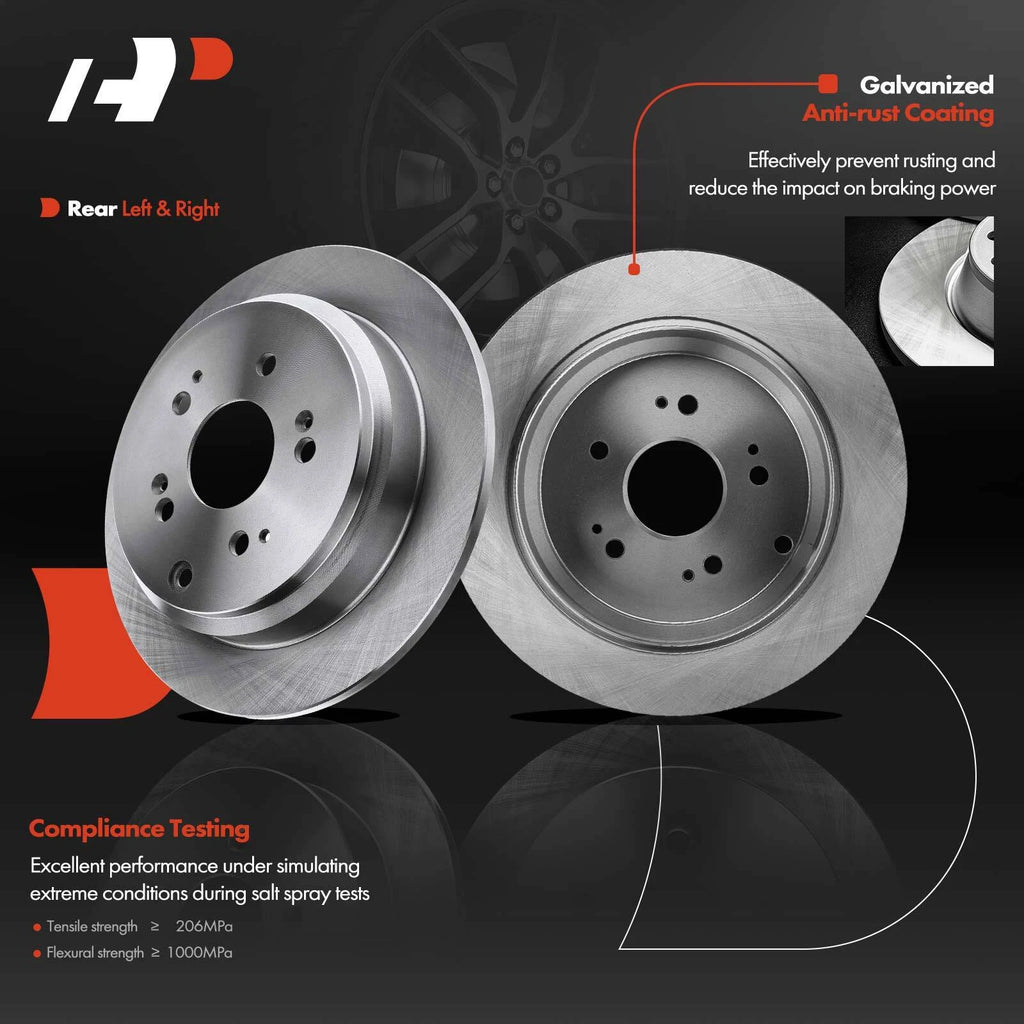 Set of 8 Rear Drilled Brake Rotors and Pads for Honda CR-V Acura RDX