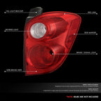 Right Taillight for Chevrolet Equinox (2010–2015) OE Style Chrome Housing Red Lens