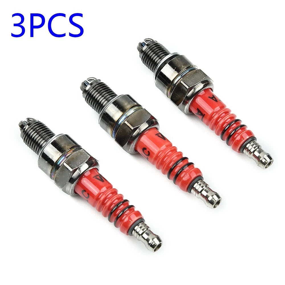 3pcs Spark A7TJC 3 Electrode GY6125CC for ATV Quads and Moped Scooters (N/A)