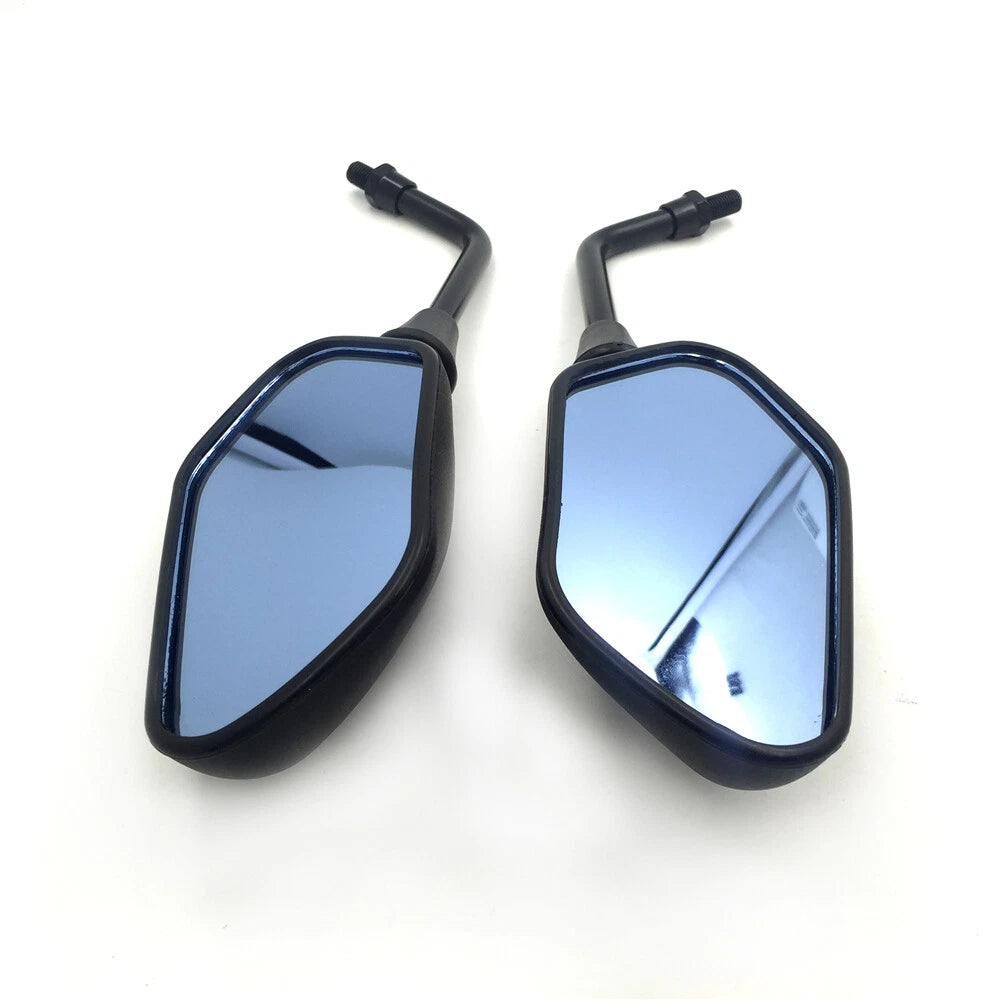 Black Mirrors Blue Glass 10mm Thread for Kawasaki Z750 (2007–2012)
