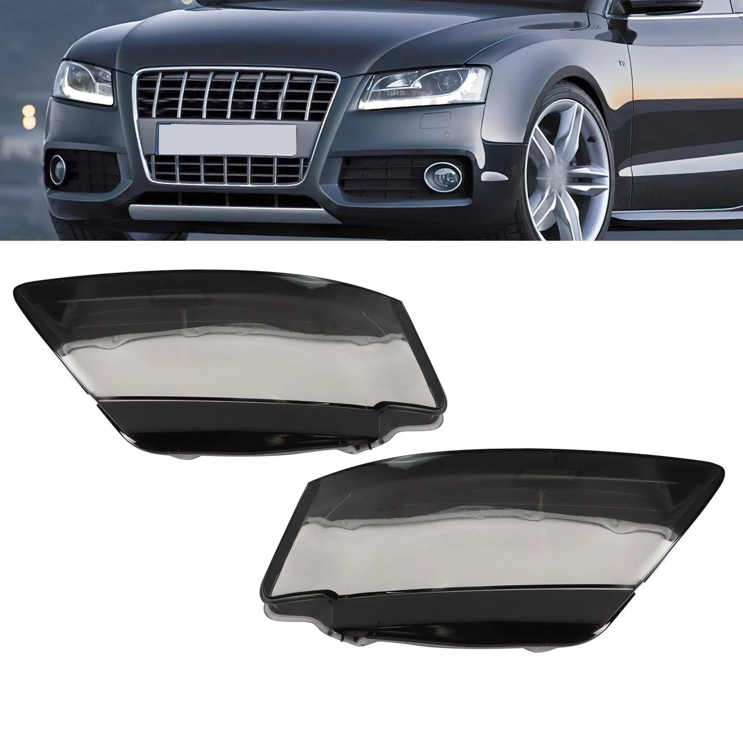 2X Headlight Covers for Audi A5 S5 RS5 (2008–2012) - Lens Shell