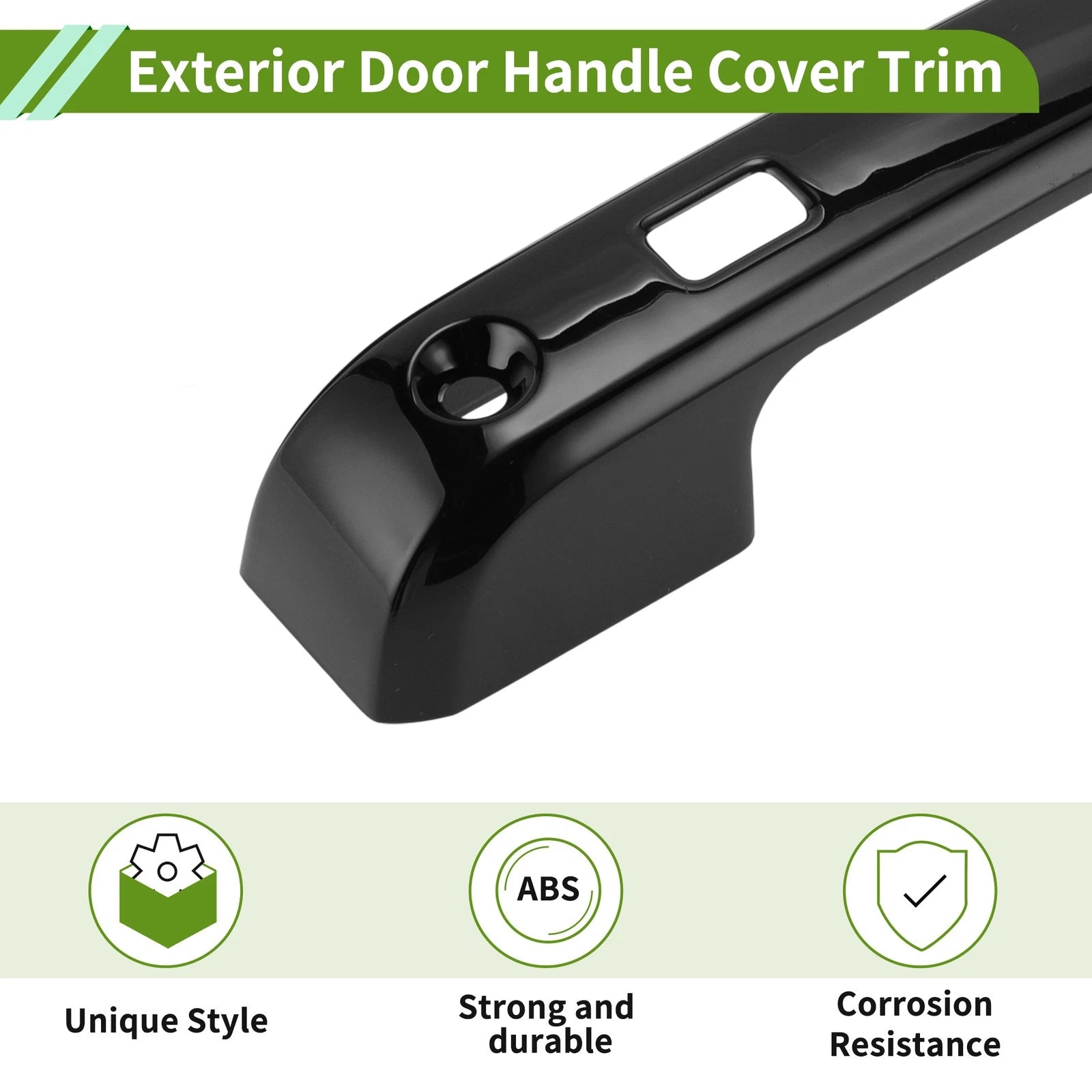 Exterior Door Handle Cover Trim for Ford F150 3DR (2015–2023) Glossy Black