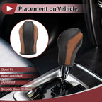 Gear Shift Knob Cover for Nissan Maxima (2016–2023) Black Brown Faux Leather