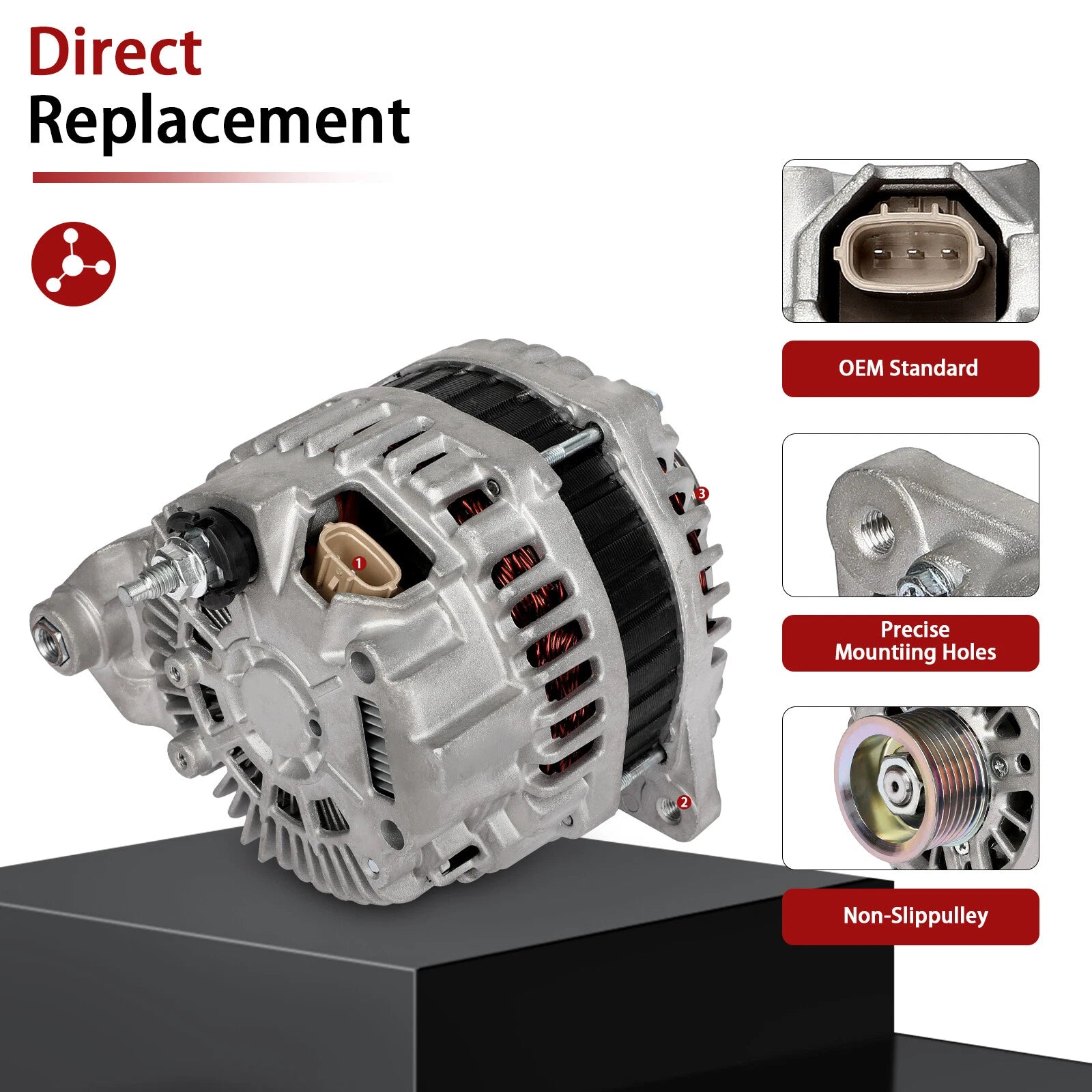 Alternator for Infiniti G35 M35 (2007–2010) Fits Nissan 350Z (2007–2009)