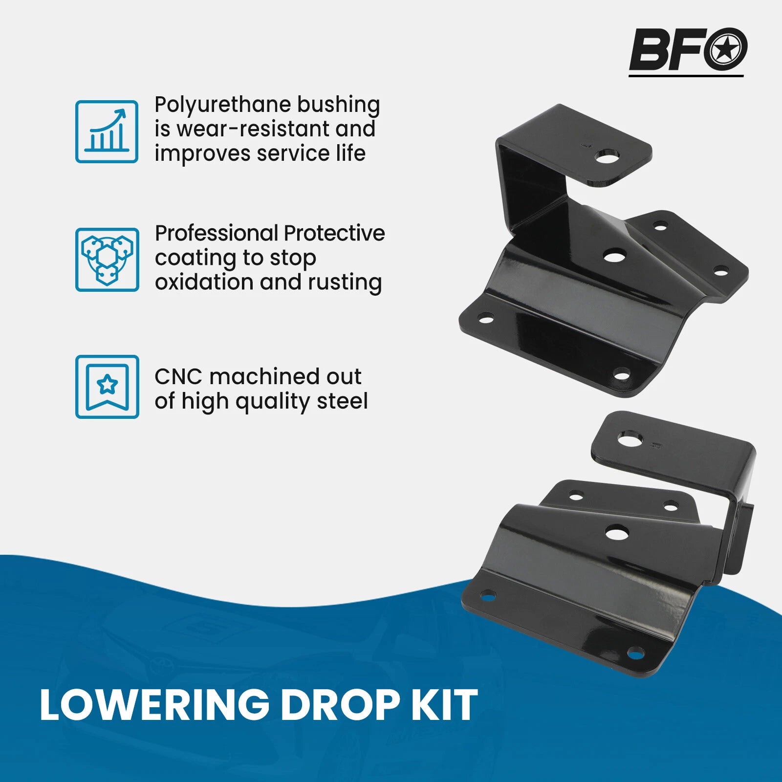 2" Front 3-4" Rear Drop Kit for Chevy Silverado GMC Sierra 1500 (1999–2006)
