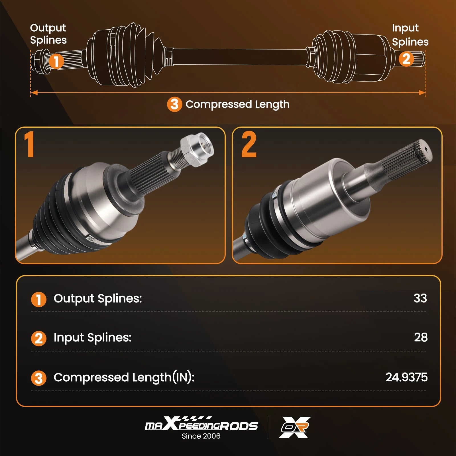 2X Front Left & Right CV Axle Shafts for Hummer H3 H3T (2006–2010)