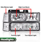 Chrome Housing Headlights for Chevy C/K 1500/2500/3500 (1994–1999)