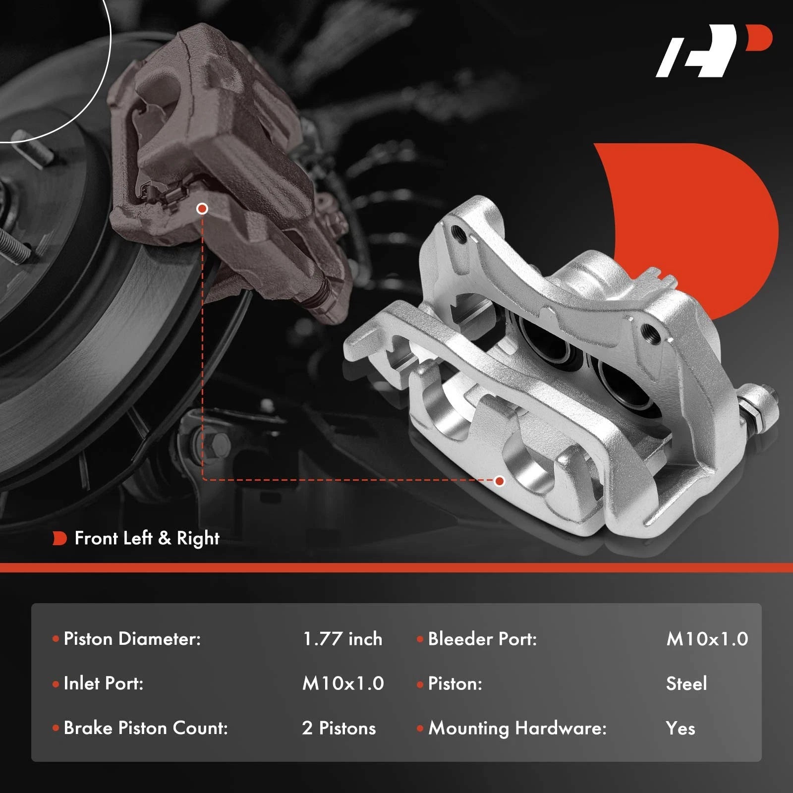 2X Front Brake Caliper with Bracket for Nissan Pathfinder (2022-2023)