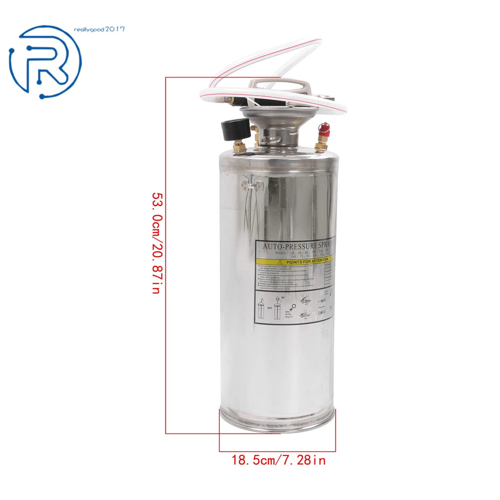 2 Gallon Stainless Steel Sprayer for Adjustable Nozzle (Hand Pump)