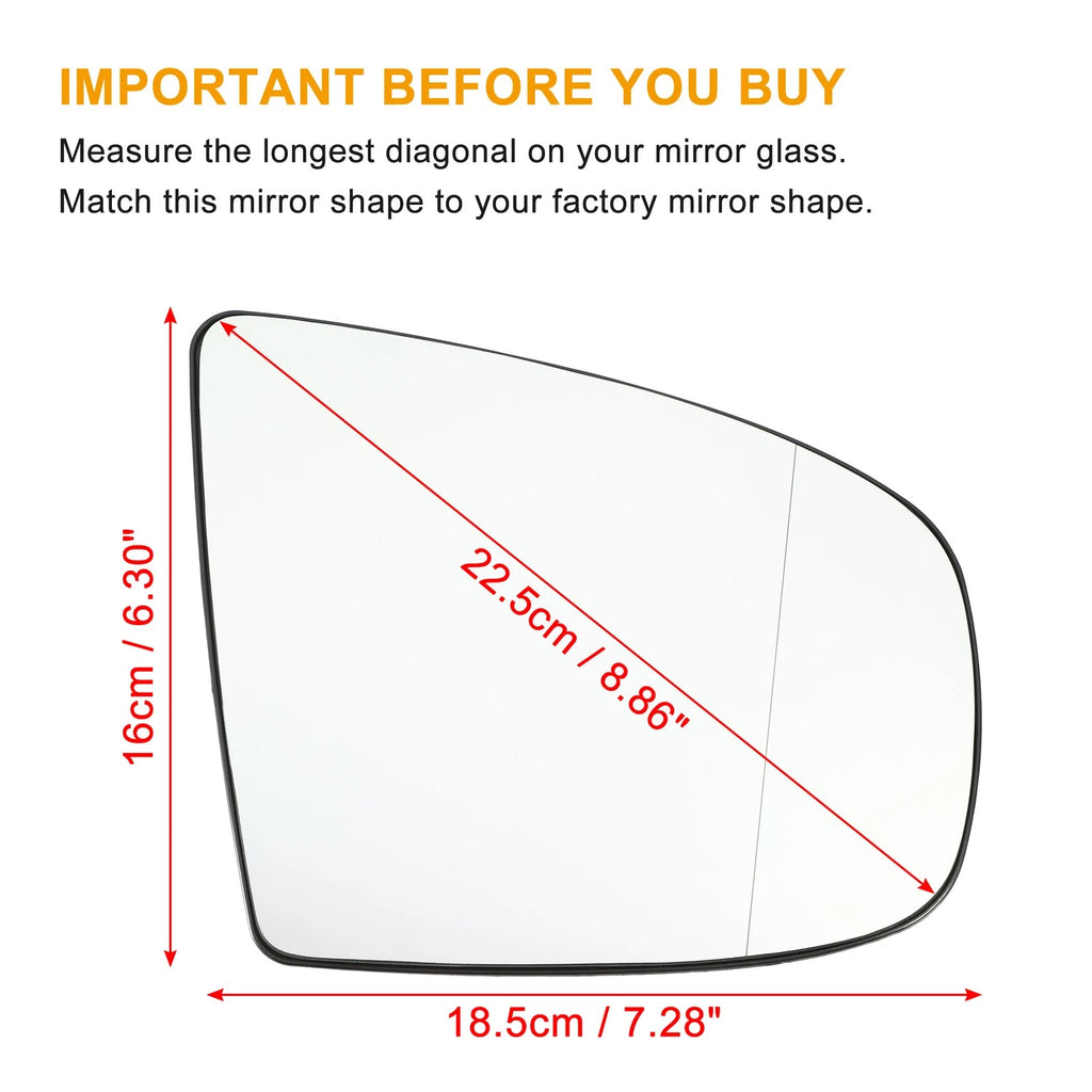 1 Pair Car Mirror Glass for BMW X5 X6 (2007–2013) No. 51167174980/51167174979