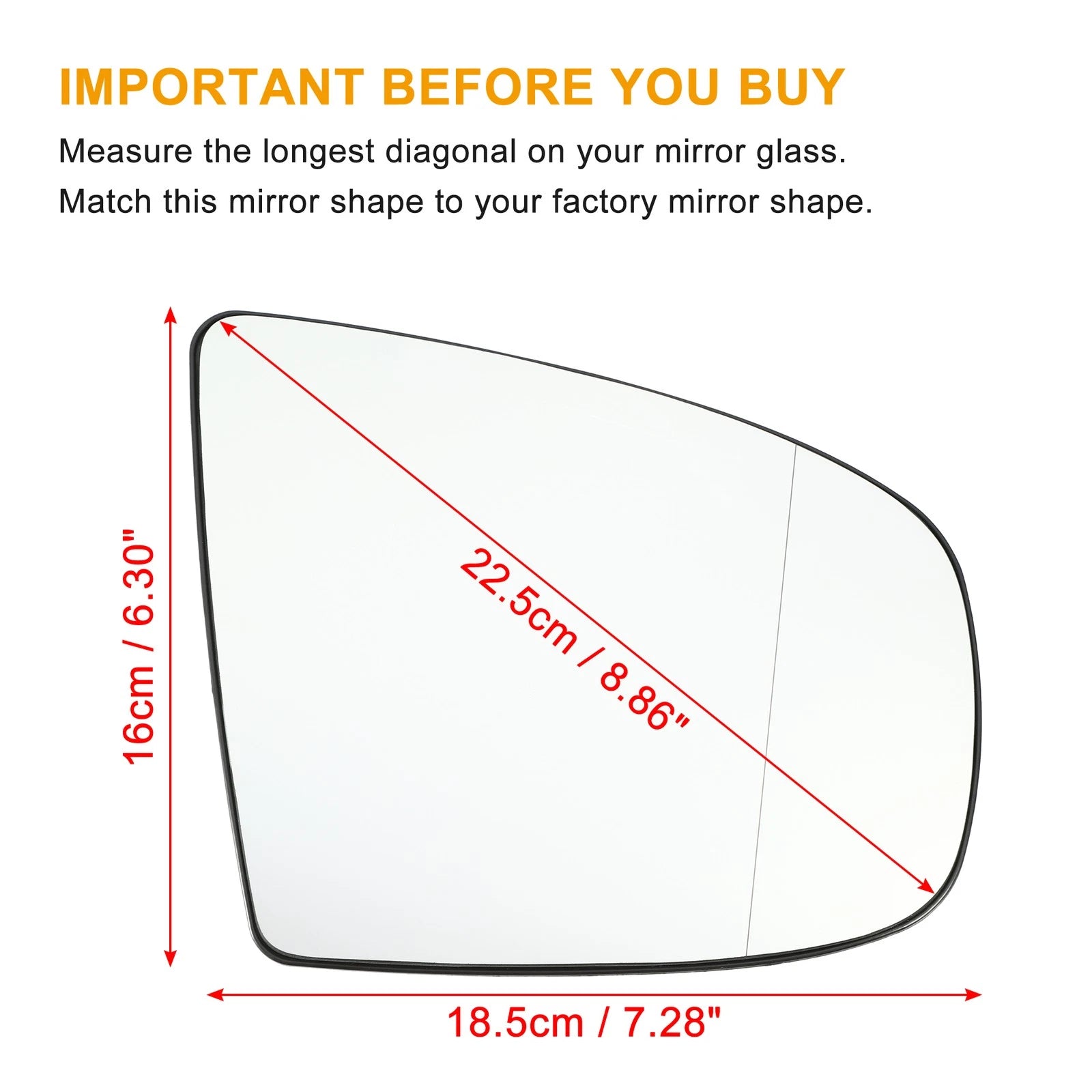 1 Pair Car Mirror Glass for BMW X5 X6 (2007–2013) No. 51167174980/51167174979