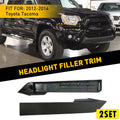 2X Front Headlight Lamp Filler Molding Trim Panel for Toyota Tacoma (2012-2015)