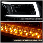 Smoked/Clear C-LED DRL Sequential Turn Signal Headlights for RAM 1500 (2009–2024)