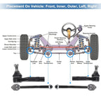 6 x Front Inner Outer Tie Rod End Links Kit for Ford Ranger (2001-2011)