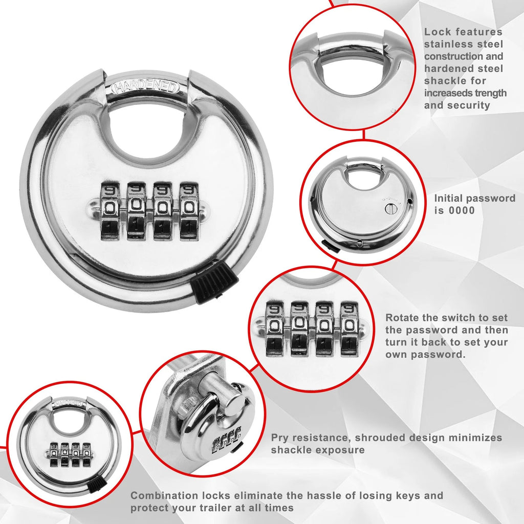 Gooseneck Trailer Lock with Key for RVs and Trailers