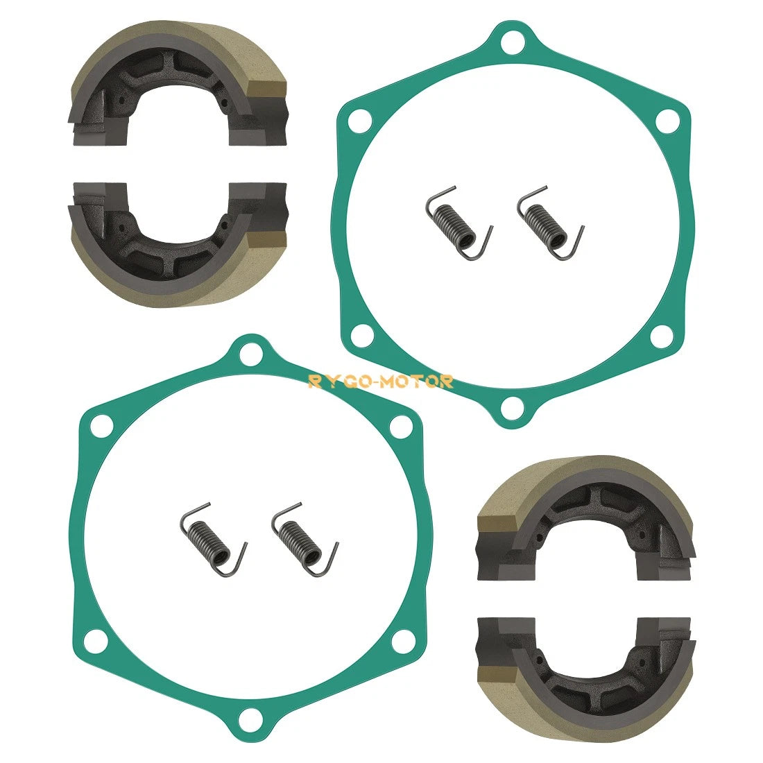 Set of 4 Brake Shoes with Springs Gaskets for John Deere 650 670
