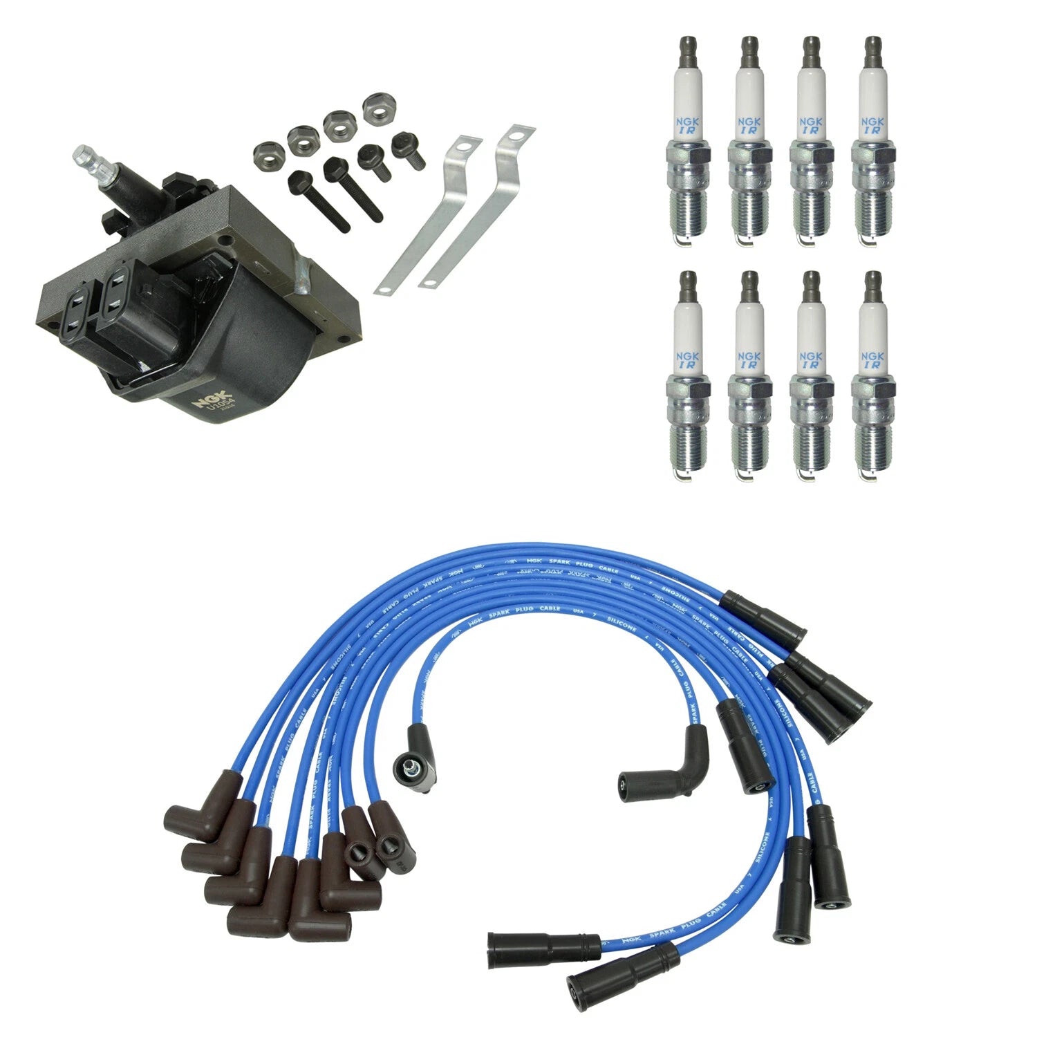 Set of 8 Iridium Spark Plugs & Ignition Coil Wires for Express 3500 (2003–2021)